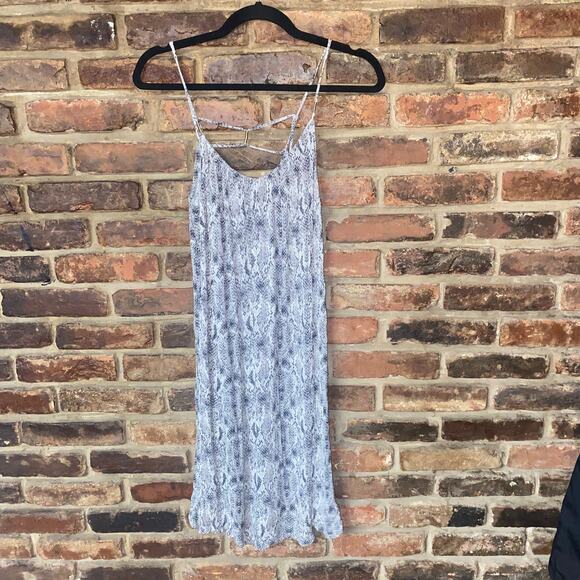 Oysho Gray Snakeskin Print Strappy Sleeveless Mini Dress Women's Size Small - Picture 1 of 6